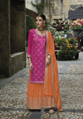 Premium Silk Embroidered Salwar Suit in Pink